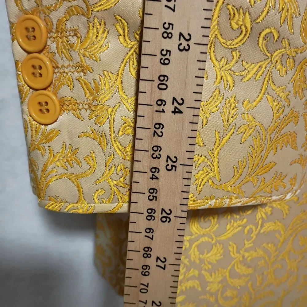 Jean Louis France Brocade Blazer Golden Yellow 48R